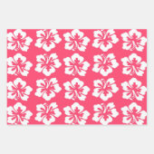 熱帯ハワイアンハイビスカスフラワー ラッピングペーパーシート (正面)