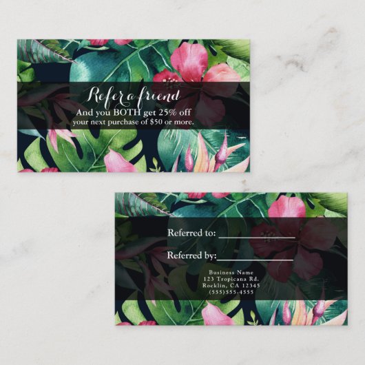 熱帯ハワイアンハイビスカスフローラフレンド参照 紹介カード (正面/裏面)