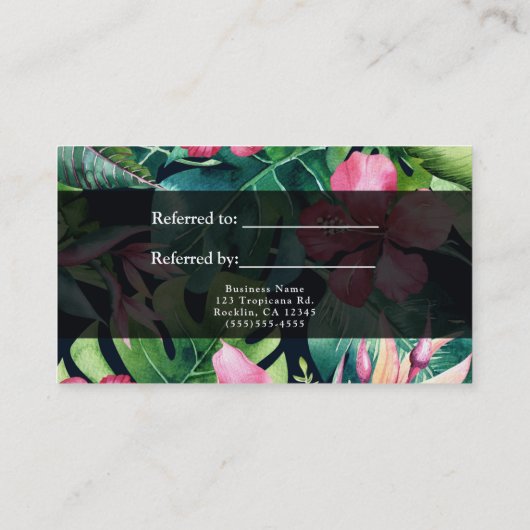 熱帯ハワイアンハイビスカスフローラフレンド参照 紹介カード (裏面)