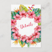 熱帯ハワイアンハイビスカス結婚詳細 エンクロージャーカード (正面)