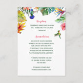 熱帯ハワイアンハイビスカス結婚詳細 エンクロージャーカード (裏面)