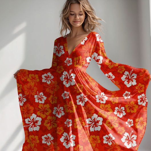 熱帯ハワイアンハイビスカス花柄 ファブリック