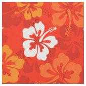 熱帯ハワイアンハイビスカス花柄 ファブリック (クローズアップ)