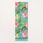 熱帯ハワイアンバードオブパラダイスフローラ ヨガマット (正面)