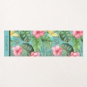 熱帯ハワイアンバードオブパラダイスフローラ ヨガマット (正面(横))