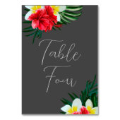 熱帯ハワイアンフラワーエレガントなウェディングオングレー テーブルナンバー (裏面)