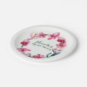 熱帯ハワイアンフラワーエレガントな結婚式パーティー ペーパープレート (アングル)