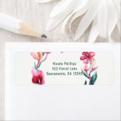 熱帯ハワイアンフラワーエレガントな結婚式パーティー ラベル (インサイチュ)