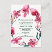 熱帯ハワイアンフラワーエレガントな結婚式詳細 エンクロージャーカード (正面)