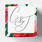 熱帯ハワイアンフラワーエレガントな結婚式 フェイバーボックス (上部)