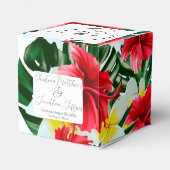 熱帯ハワイアンフラワーエレガントな結婚式 フェイバーボックス (裏面サイド)
