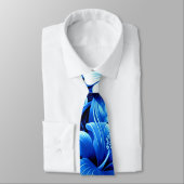 熱帯ハワイアンフラワーハイビスカスコバルトブルー ネクタイ (タイ)