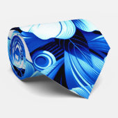 熱帯ハワイアンフラワーハイビスカスコバルトブルー ネクタイ (ロール)