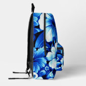 熱帯ハワイアンフラワーハイビスカスコバルトブルー プリントバックパック (左)