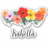 熱帯ハワイアンフラワーハイビスカスデカールシール シール (正面)