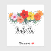 熱帯ハワイアンフラワーハイビスカスデカールシール シール (シート)