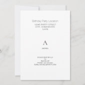 熱帯ハワイアンフローラバースデーパーティーグリーン 招待状 (裏面)