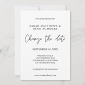 熱帯ハワイアンフローラパイナップル日付の変更 招待状 (裏面)