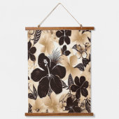 熱帯ハワイアンフローラ抽象芸術島 吊り下げ型タペストリー (正面)