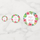 熱帯ハワイアンフローラ結婚ハイビスカス コンフェッティ (正面)