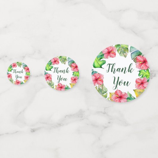 熱帯ハワイアンフローラ結婚ハイビスカス コンフェッティ (裏面)