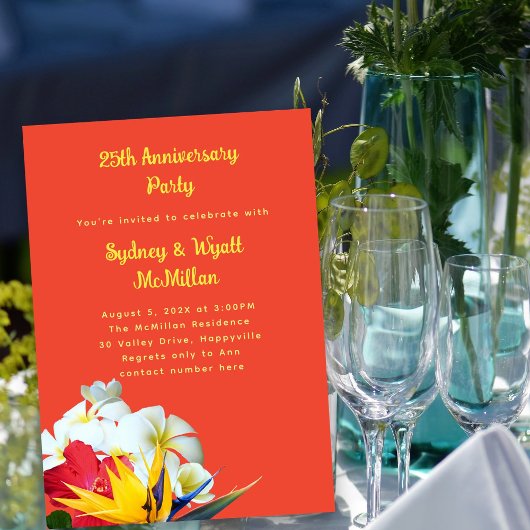 熱帯ハワイアンフローラ記念日の誓い 招待状