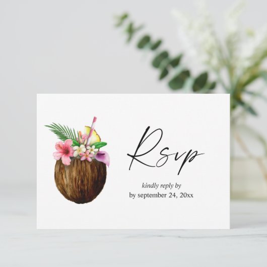 熱帯ハワイアンフローラ&ココナッツと食事 出欠カード (スタンド正面)