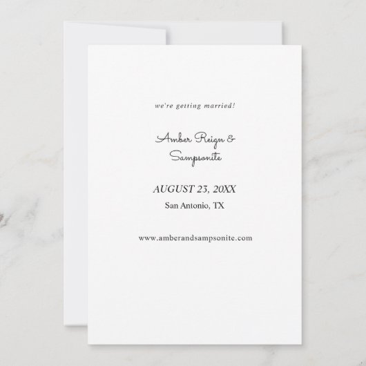 熱帯ハワイアンフローラ&パイナップル日付を保存 セーブザデート (裏面)