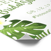 熱帯ハワイアンブライダルシャワー標識 ポスター (角)