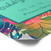 熱帯ハワイアンブライダルシャワー標識 ポスター (角)