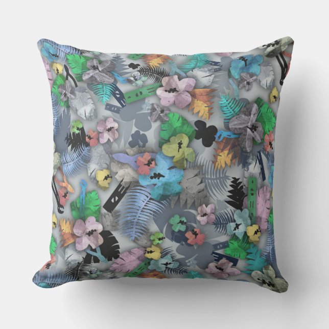 熱帯ハワイアンプリント アウトドアクッション (正面)