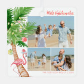 熱帯ハワイアンメレカリキマカクリスマス メタルオーナメント (正面)