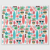 熱帯ハワイアンメレカリキマカクリスマス ラッピングペーパー (フラット)