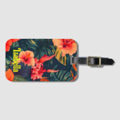 熱帯ハワイアンモノグラム ラゲッジタグ (正面横)
