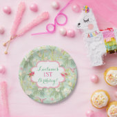 熱帯ハワイアンルアウ（ハワイ式宴会）ハイビスカスフラワー ペーパープレート (パーティー)