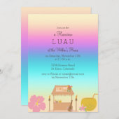 熱帯ハワイアンルアウ(ハワイ式宴会)招待状 招待状 (正面/裏面)