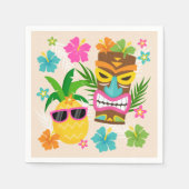 熱帯ハワイアンルアウ(ハワイ式宴会)誕生日 スタンダードカクテルナプキン (正面)