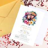 熱帯ハワイアン婚約パーティ招待状 招待状