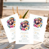 熱帯ハワイアン婚約パーティ招待状 招待状