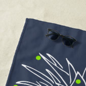 熱帯ハワイアン手描きパイナップルBe Happy ビーチタオル (インサイチュ)