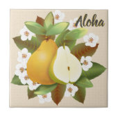 熱帯ハワイアン梨の果実 タイル (正面)