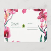 熱帯ハワイアン花の結婚式の日付を保存 案内ポストカード (裏面)