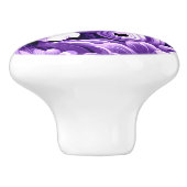 熱帯ハワイアン花ハイビスカスパープルパターン セラミックノブ (側面)