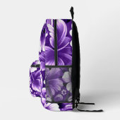 熱帯ハワイアン花ハイビスカスパープルパターン プリントバックパック