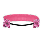 熱帯ハワイアン花ハイビスカスピンク白 アスレチックヘッドバンド (裏面)