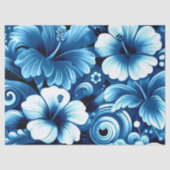 熱帯ハワイアン花ハイビスカスブルーデコップス 薄葉紙 (正面)
