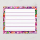 熱帯ハワイアン花パターンレシピカード (裏面)