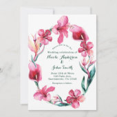熱帯ハワイアン花結婚式招待状 招待状 (正面)