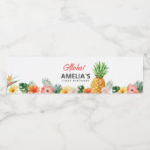 熱帯ハワイアン誕生日ウォーターボトルラベル ペットボトルラベル (シングルラベル)