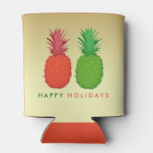 熱帯ハワイアン金ゴールドとパイナップルのクリスマス 缶クーラー (裏面)